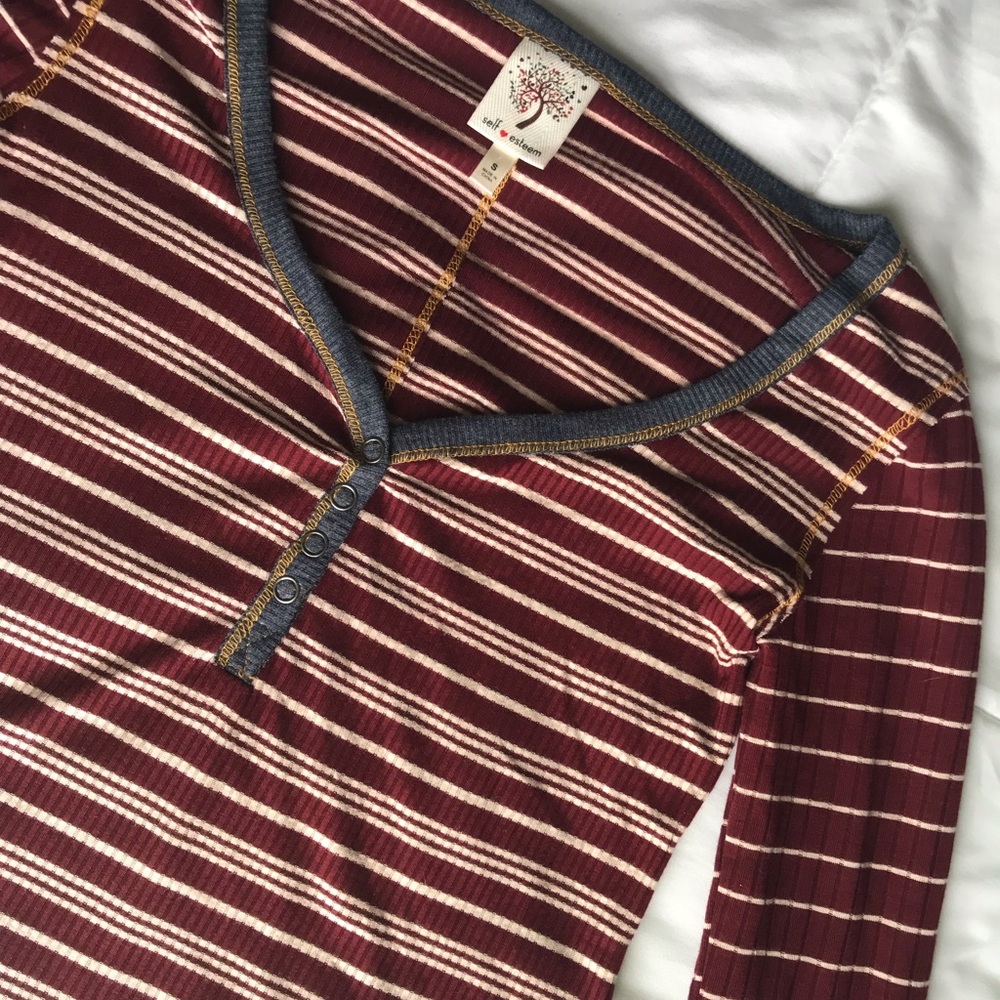 Striped V-neck